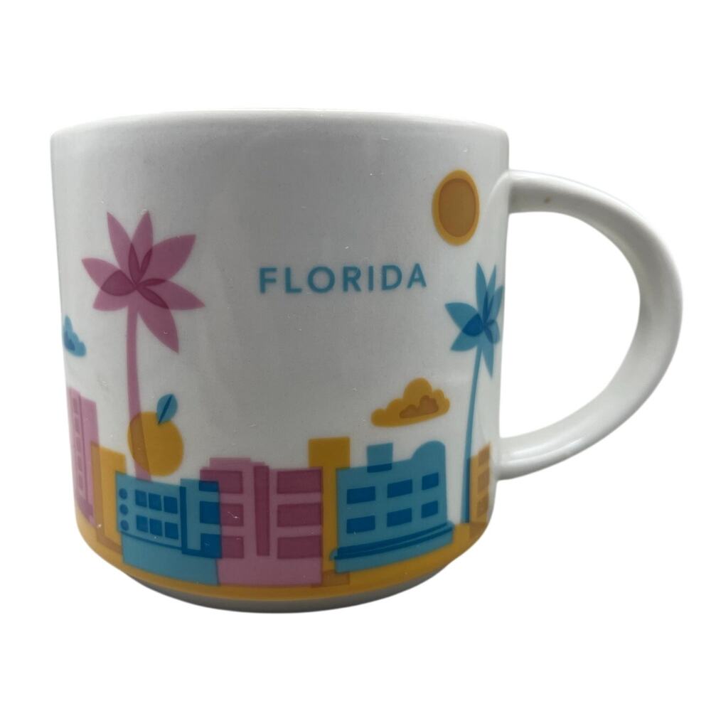 Starbucks You Are Here Florida Coffee Mug Yellow Interior Ceramic Collectible
